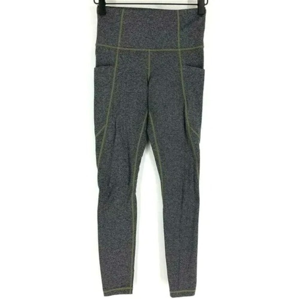 Athleta Salutation Leggings Women's Size XXS Grey Pebble Beach 7/8 Tights Sporty